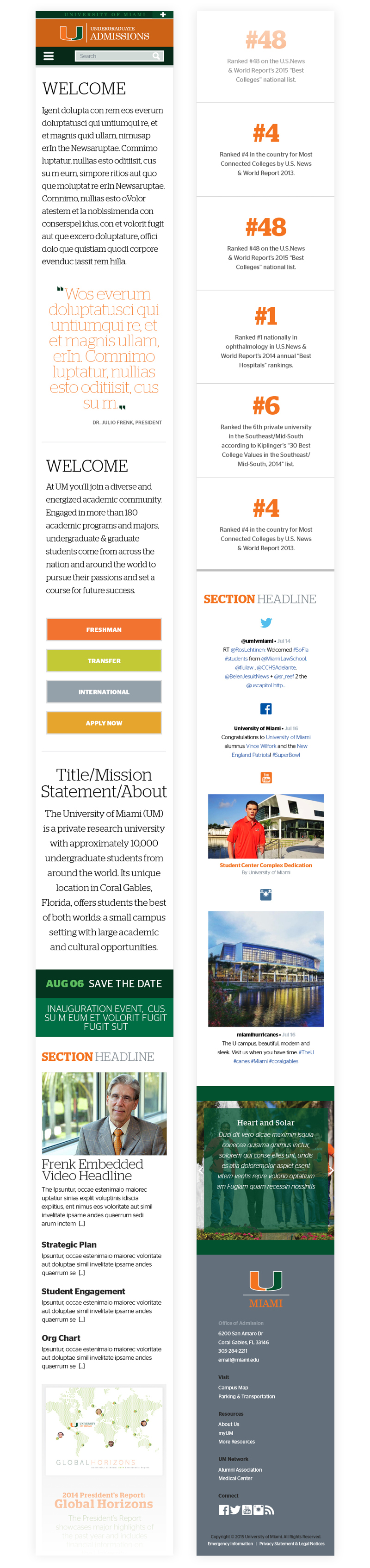 University of Miami Rebranding Global Components Mobile View