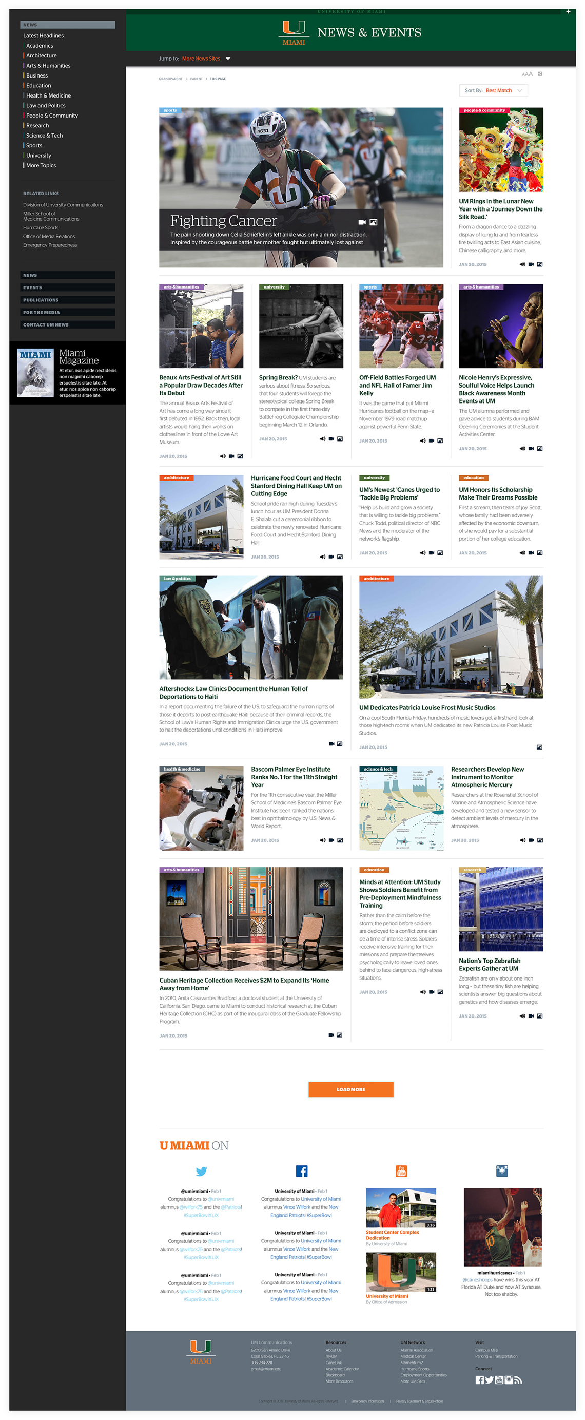 University of Miami News Site Template