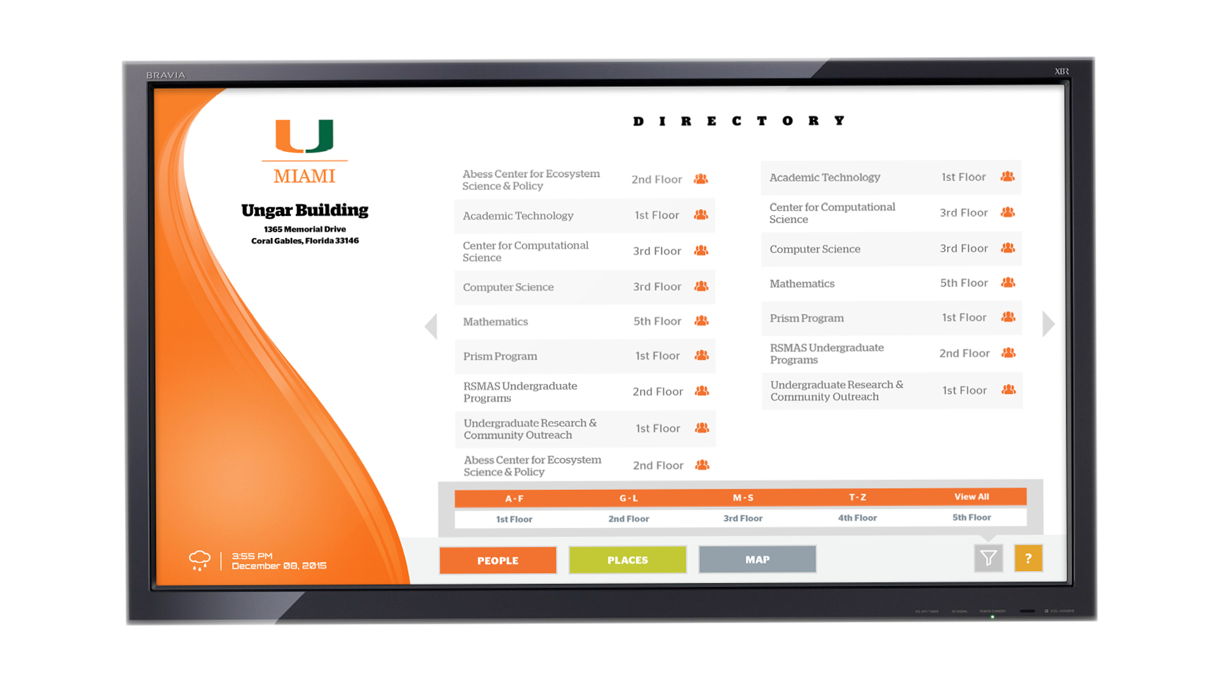 University of Miami Campus Directory People Group Search